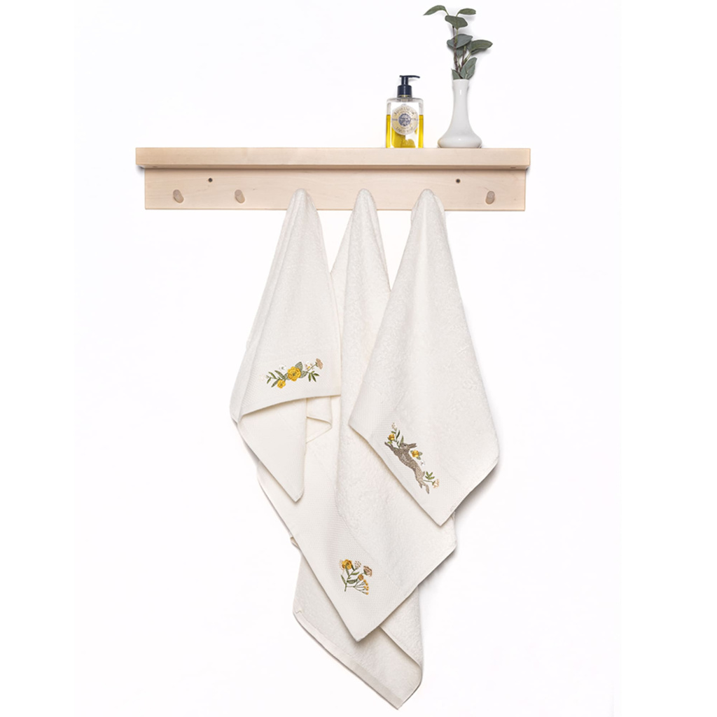 Набор махровых полотенец Айвори с вышивкой Зайки Дюрер